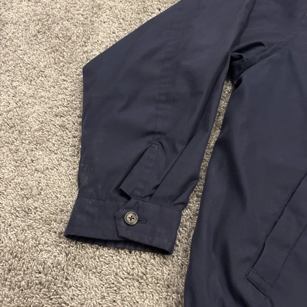 Nautica Harrington Jacket Men 2XL Blue Full Zip Plaid Lined Loop Collar Bomber